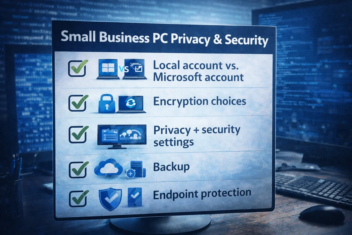 Checklist Graphic: Small Business PC Privacy & Security